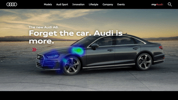 Experiment heatmap of Audi.com (animation)